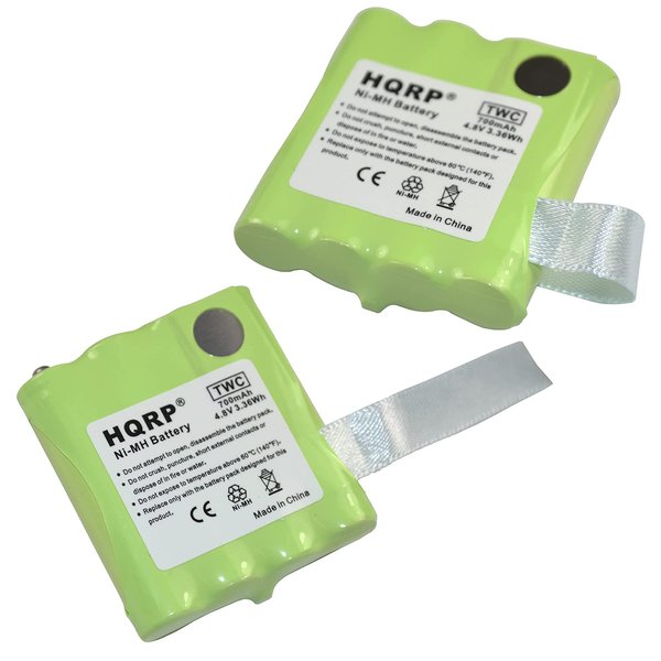 HQRP Two Rechargeable Batteries Compatible with Midland LXT-340 / LXT340 / LXT340VP3 / LXT-345 / LXT345 / LXT345VP3 Two-Way Radio