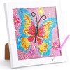 Art Kit for Kids with Frame, 7x7inch,for Diamondart and Crafts for Kids Ages 6-8-12, Easy DIY Gem Art by Number Boys for Birthday Christmas Gifts(Butterfly)