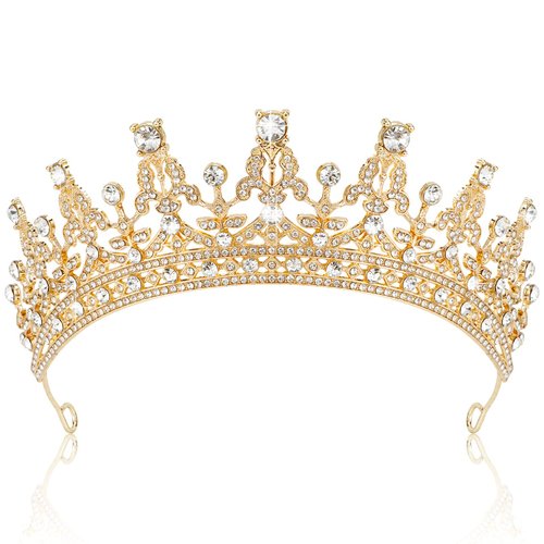 TOBATOBA Gold Tiara and Crown for Women Birthday Queen Crown Headband for Women Princess Crowns for Women Rhinestone Metal Tiara for Quinceanera Prom Pageant Bridal Halloween Costume Mother's Day Gift