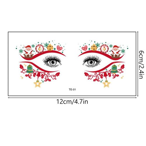 20 Sheets Glitter Fairy Makeup Tattoo Kit, Accessories For Women Christmas Mackup Temporary Tattoos Stickers For Eyes Princess Rave Party Favors Gifts