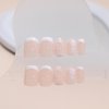 White French Tip Press on Nails Short Square Fake Nails White Flower Glue on Nails Glossy Artificial Nails Nude Pink False Nails with design Stick on Nails Acrylic Nails for Women Girls Manicure 30pcs