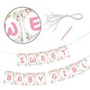 Kaakswa Sweet Baby Girl Banner, Baby Shower Gender Reveal Party Banner For Girls, Sweet Pink Floral Flowers First Birthday party supplies