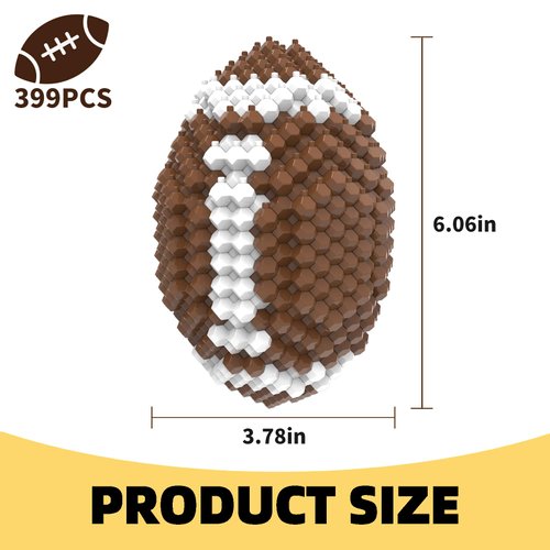 KADELE Football Block Set, Adults challenging STEM Block Decoration, Miniature 3D Educational Toys for 14 15 16 Years and Above, (399 Pieces)