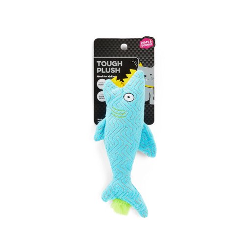 Leaps & Bounds Tough Plush Shark Cat Toy Small