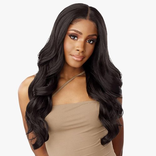 Sensationnel 360 Butta Lace Front Wigs - 360 Butta unit 3 wider parting synthetic wig preplucked hairline HD glueless lace with babyhair - 360 Butta unit 3 (1B OFFBLACK)