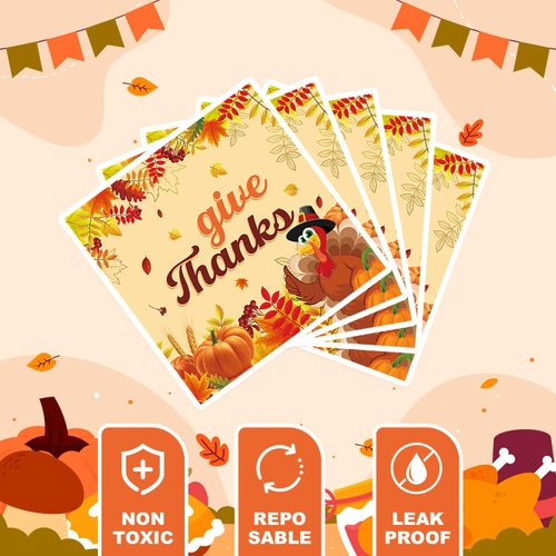 40pcs Thankgiving Day Party Supplies，Fall theme Paper Plates Napkins Give Thanks Turkey Party Birthday Decorations Favors for Kids Serves 20