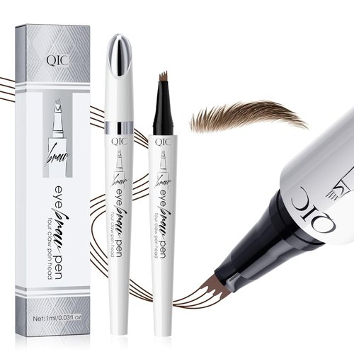 3D Waterproof Microblading Eyebrow Pen,Micro 4 Tip Brow Pen,Long-lasting Natural Eyebrow Magic Pen Microblading Pen Waterproof&Smudge-proof Creates Natural Looking Brows (Light brown)