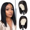 Netoe Bob Wig Human Hair 13x4 Bob Lace Front Wigs Human Hair Pre Plucked 180% Density short Bob Wig Human Hair for Black Women Straight Bob Front Wigs Human Hair Natural Black (12 inch)