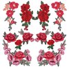 BronaGrand 12 Pieces 6 Pairs Embroidered Patches Various Rose Flower Sew on Patch for DIY Art Craft,Clothings,Jeans