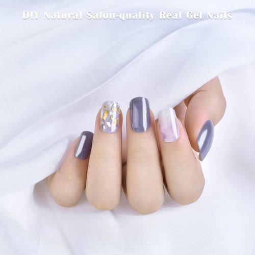 KING HORSE Semi Cured Gel Nail Stickers 24pcs Long Lasting Nail Polish Wraps Salon-Quality Semi-Cured Gel Nail Strips UV Lamp Required Semicured Gel Nail Wraps for Women