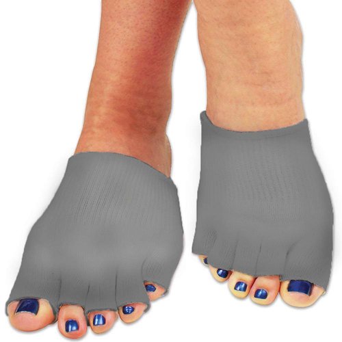Bcurb Toe Gel-Lined Compression Socks & Toes Silicone Separator Spacer (Gray, Medium)