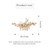Jeairts Leaf Bride Wedding Hair Comb Flower Wedding Headpiece for Brides Rhinestone Bridal Hair Pieces Crystal Hair Accessories for Women and Girls (Gold)