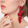 Octwine Vintage Teardrop Red Earrings Dangling for Women Stud Earrings Chandelier Statement Tassel Earrings Sparkly Drop Crystal Earrings Long Dangle Earrings for Women