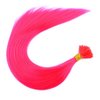 DENIYA Synthetic I Tip Keratin Fusion Hair Extensions Various Color 5G/Strand 50 Strands/Pack Keratin Tip Stick Hair Extensions (I-Tip 45cm) (50 Strand for Rose Pink)