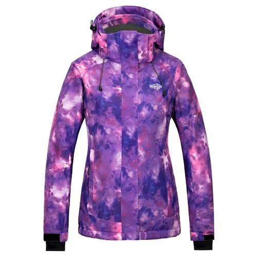 wantdo Women&#39;s Waterproof Ski Jacket Windproof Insulated Winter Warm Coat Purple M