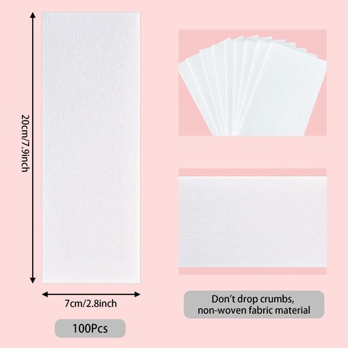 SEPGLITTER Wax Strips for Hair Removal, 300 Pieces 2.8 x 7.9 Inch Non Woven Waxing Strips Face Wax Paper Strips for Women Facial Body Arms Legs Hair Cleaning and Remover