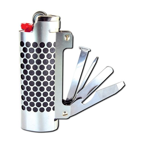 Lighter Case Stainless Steel Multi-Tool Bottle Opener/Scraper/Grinder/Packer/Picker/File for BIC Lighters