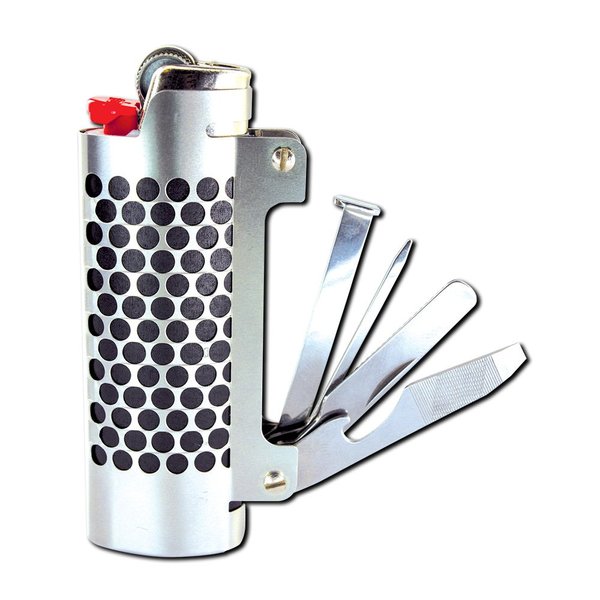 Lighter Case Stainless Steel Multi-Tool Bottle Opener/Scraper/Grinder/Packer/Picker/File for BIC Lighters