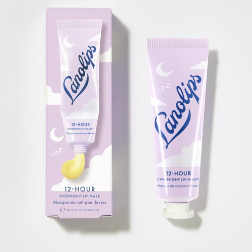 Lanolips 12 Hour Overnight Lip Mask - Rich Lanolin Lip Balm with Hyaluronic Acid, Vitamin C & Ceramides - Restore, Soften & Replenish Lips While You Sleep - Cruelty-Free Lip Products (0.52 oz / 15 g)