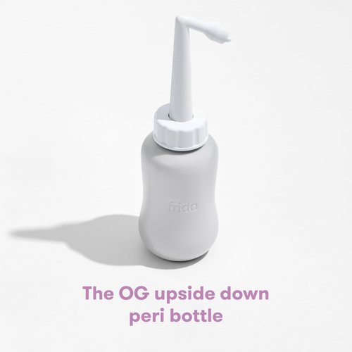 Frida Mom Upside Down Peri Bottle for Postpartum Care, Portable Bidet Perineal Cleansing and Recovery for New Mom, The Original Fridababy MomWasher, Grey