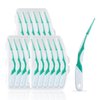 WQINX Dental Floss Picks Portable Soft Silicone Interdental Brush,Floss Picks for Teeth, Disposable interdental Brush, Adaptive Interdental Brush for Cleaning Teeth Healthy (Green, 72pcs)