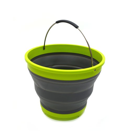 SAMMART 10L/2.6 Gallon Collapsible Plastic Bucket - Foldable Round Tub - Portable Fishing Water Pail - Space Saving Outdoor Waterpot, size 31cm dia (1, Dark Grey)