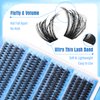 PHKERATA Fluffy Lash Clusters Wispy Eyelash Clusters 30D+40D+50D+60D Lashes Clusters 320pcs 4 Style Mix Natural Cluster Eyelash Extension DIY Individual Lashes D Curl False Eyelashes, 10-16mm