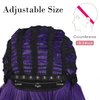 REECHO Purple Wigs for Cosplay, 14" Short Bob Wig with Waist Belt Red Gems Belt Adjustable Stone Chain Accessories Synthetic Hair Replacement Wig for Women Halloween Cosplay Costume Party