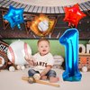 Lukinuo Baseball Balloons 1st Birthday Decorations Baseball Birthday Party Supplies Glove Baseball Foil Balloons Red White and Blue Star Balloons Number 1 Baseball Balloon for Rookie of The Year Boys