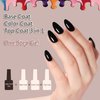 FZANEST Black and White Top Coat Gel Nail Polish,15ml Base Top Color Gel 3 in 1 Step Gel Polish,Soak Off LED UV Nail Gel Polish Nail Art Starter Manicure Salon Kit for Women Girls