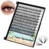 Dedila 200Pcs Handmade Individual False Eyelashes Thickness 0.07mm D Curl Mixed 10-12-14mm /11-13-15mm/12-14-16mm/16-18-20mm 3D Volume Cluster Eye Lashes Etensions (12-14-16mm)