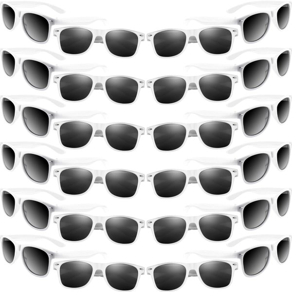 MIAHART 24 Pack Kids Sunglasses Party Glasses Bulk Goody Bag Fillers for Boys and Girls Birthday Party Summer Party Supplies, White