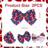 2pcs Football Hair Bow Clip, Football Barrettes Bowknot Sport Hairpin Printed with Rugby Hair Accessories for Girls, Women on Sports Parties Matches School Games
