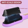 Negative Ionic Hair Straightener Brush with 9 Temp Settings, 30s Fast Heating, Hair Straightening Comb with LED Display, Anti-Scald & Auto-Shut Off Hair Straightening Iron (Purple)
