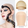 BOUBONI 2/4/6/8 Pack Halloween Bald Cap for Woman, Makeup Latex Bald Caps Nylon Bald Head Wig Cap for Halloween Party Adult (Thin, 8)