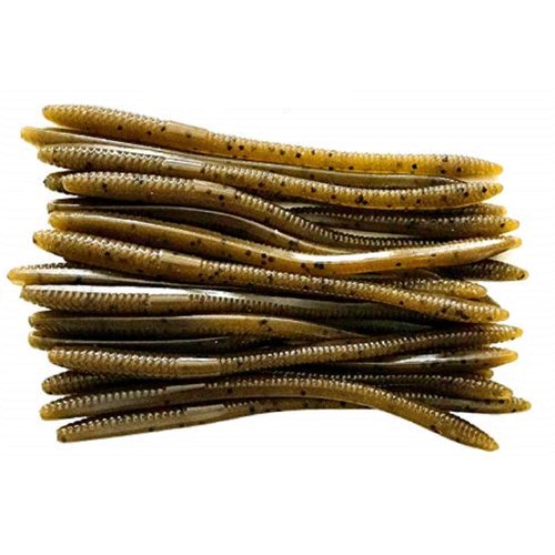 20 Pcs 6.25" Drop Shot Finesse Worms (Green Pumpkin) Scented Soft Fishing Lures, Bass Fishing Worms