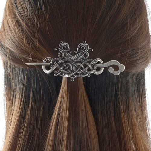 Viking Celtic Hair Clips Hairpins- Viking Hair Accessories Celtic Knot Hair Pins Antique Silver Hair Sticks Irish Hair Decor Accessories for Long Hair Jewelry Braids Hair Slide Clip (N-F)