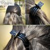 Parcelona French Round Inner Teeth Tortoise Shell and Black Cellulose Set of 2 Hair Clips for Women