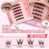MLEN DIARY Self Adhesive Lash Clusters DIY Eyelash Extensions D Curl Natural 30Pcs Self Adhesive Cluster Lashes 10-14MM No Glue Individual Lashes Self Application at Home