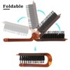 Travel Folding Hair Brush, Collapsable Portable Boar Bristle Hair Brush Mini Compact Hairbrush Pocket Size Comb for Women Kids Thick Thin Curly Straight Wet Dry Hair Restore Shine, Beard Brush for Men