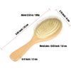 Wooden Paddle Detangling Brush Metal Bristle Hair Brush for Women and Men, Anti-frizz Styling Hairbrush Comb for Curly Fine Wavy Normal Hair, Scalp Massage Brush, Wet or Dry Use
