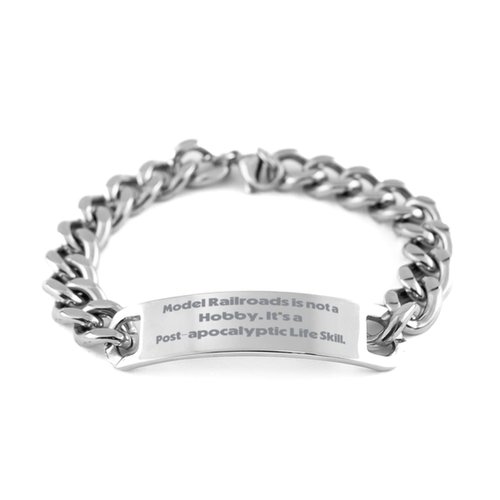 Funny Model Railroads Cuban Chain Bracelet, Model Railroads is not a Hobby. It, Inappropriate Gifts for Friends, Birthday Gifts, Model trains, Train sets, Toy trains, Railway