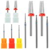 5 Pieces Nail Drill Bits Set 2 Nail Carbide 5 in 1 Bit 3/32 Inch Shank Nail Drills 3 Cuticle Clean Carbide Nail Drill Bit Pedicure Nail Art Tools for Fast Remove Acrylic or Hard Gel Nail File Machine