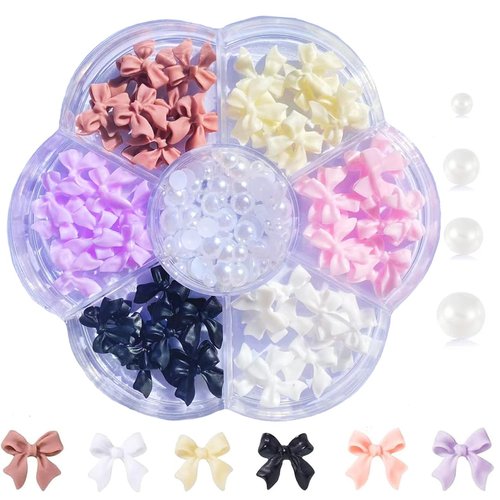 COOSLIM Colorful Bow-Knot Nail Stud Rhinestones Crystal, 3D Bows Nail Charm Colorful Bowknot Nail Charm Set for Acrylic Nails Design DIY Decoration Jewel Stones Nail Art Rhinestones 1