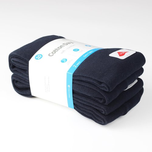 COTTON DAY 2 Pack Little Kids Youth Girls School Dress Cotton Tight 4-6 Years (Navy Blue, Size 6)