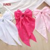 Jewemia Big Bow Hair Clips Wide Bows Hair Ribbons Cute Hair Accessories Satin Clips Barrettes Birthday Gifts for Women and Girls 3 pcs (Pink,White,Hot Pink)