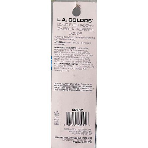 L.A. COLORS LIQUID EYESHADOW GREEK GODDESS C68992, 0.14 Ounce (Pack of 1), irridescent