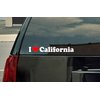 Stickermatic I Love California Vinyl Decal - White Lettering with a red Heart