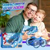 Toys for Ages 5-7 Boys, Amphibious Remote Control Car 4WD Waterproof 2.4Ghz Fast Stunt RC Car 360° Rotating with Lights Xmas Gifts for 3-12 Year Old Boys Girls All Terrain Water Beach Pool Toys