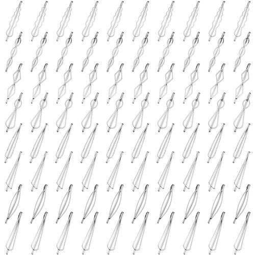 80 Pcs Hair Pins Set Metal Hair Clips Bobby Hair Barrettes Geometric Minimalist Hairpin Decorative Hair Styling Jewelry Hair Clamps for Girls and Women Headwear Accessories（Silver）